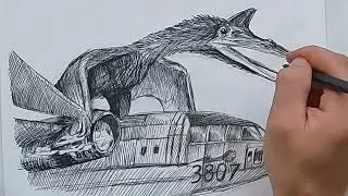 Speed Drawing Quetzalcoatlus from Jurassic World Dominion