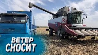 Wind blows away a KAMAZ truck during harvesting on September 27, 2024.