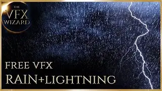 Rain + Lightning flashes - FREE Storm effect [The VFX Wizard] Storm Animated Overlay BLACK SCREEN