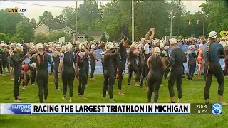 Over 1,400 athletes compete in largest MI triathlon