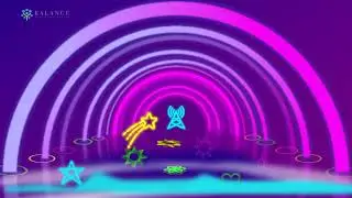 Neon light animated circles and moving lights in 4k |Neon Effects|Screensaver|Moving lines|Animation