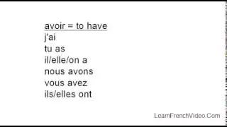 To Have in French