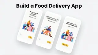 Walkthrough screens for food ecommerce app.