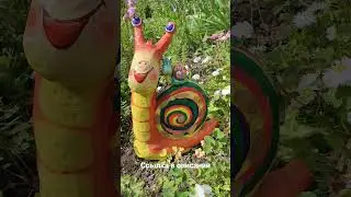 Как сделать фигурку для сада, веселую улитку. 