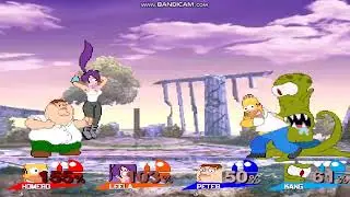 MUGEN Smash Mod Team Homero Simpson VS Team Peter