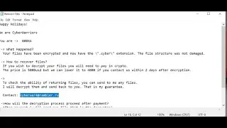 Cyber (cyberwar4@rambler.ru) ransomware removal guide.