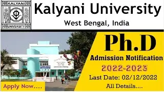 Kalyani University PhD Admission 2022‼️Phd Notification University of Kalyani‼️UOK Phd Varti Online❗