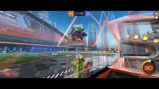 Bicycle-kick Pass in front of the goal!! | Rocket League