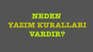 NEDEN YAZIM KURALLARI VARDIR?