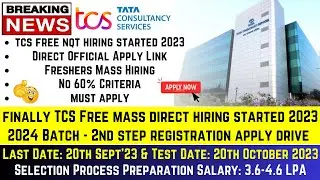Finally TCS Free Direct Mass Hiring Started 2023 | TCS Free NQT Exam - Complete Registration Process