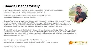 Lesson 2 - Choose Friends Wisely