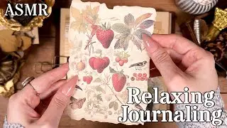 ASMR Relaxing Strawberry Vintage Collage🍓 | Cozy Paper Sounds for Journaling