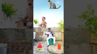 Crying Flying babies catching vs cat & puppy - Funny magic vfx video 😀😀😀
