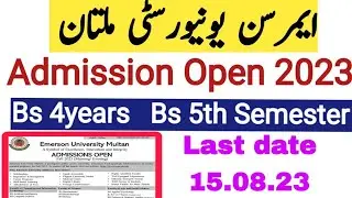 Emerson University Multan admission open Bs 2023