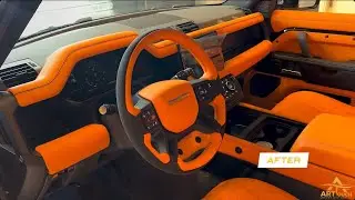 2024 Land Rover Defender Interior Upholstery Upgraded Orange Leather