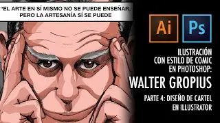 Ilustración con estilo de comic en Photoshop: Walter Gropius. Parte 4