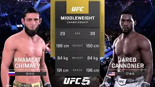 Khamzat Chimaev vs Jared Cannonier Full Fight - UFC 5 Fight Of The Night