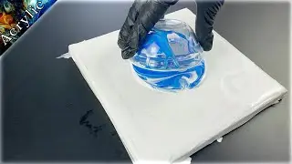 Dive into Aqua Bliss! 🌊✨ Mesmerizing Acrylic Pour Painting That Transforms Canvas
