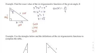 MTH 112 Evaluate Six Trig Functions