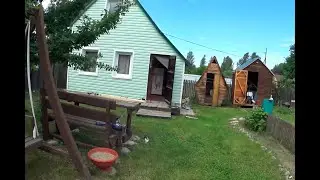 Дача. Спустя несколько лет, как выглядит дерево после покраски.