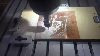 PCB milling test on DIY desktop CNC router