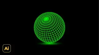 How to make Glow Wireframe globe design | Adobe Illustrator Tutorials