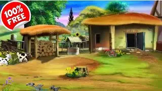 Cartoon village house background video no copyright