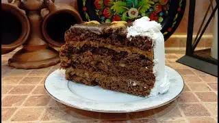 Нежный шоколадный бисквит с ореховым кремом: вкусная и простая  роскошь на вашем столе!!!!!
