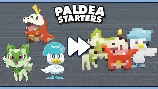 I modeled Sprigatito, Fuecoco and Quaxly! [Blender][3D Painter]
