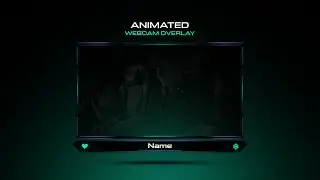 Clean Animated Webcam Overlay Template for Streamers // Animated Green Webcam Overlay