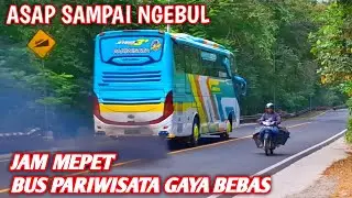 EDANN!! AKSI BUS PARIWISATA DI JALUR BALAP GUNUNG KIDUL