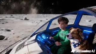 Uma aventura até a lua , com Raphael e seu cachorro Charlie