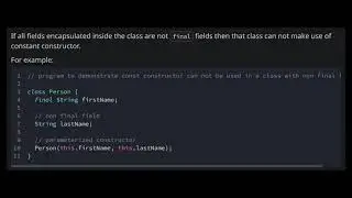 Constant Constructors in Dart Programming Language