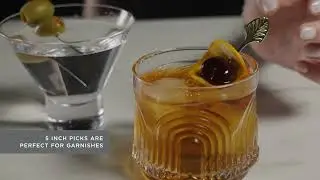 Art Deco Cocktail Picks in Gold Set of 4 by Viski