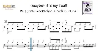 'maybe it's my fault' - Rockschool Grade 8 Drum Score | Full Play-Along + Notation (2024)