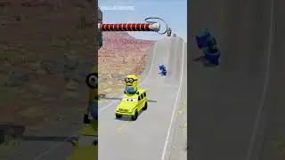 Crazy Cars Crossing Spinning Thor's HAMMER AXE in BeamNG.drive