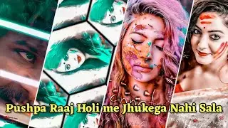 Pushpa Raj Holi Me Jhukega nahi sala Special video editing kinemaster || Holi dj Status Editing