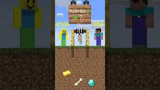 The Ultimate Math Showdown: Roblox Noob Vs Minecraft Noob In The Mining Challenge #shorts #minecraft