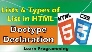 Lists in HTML || Ordered and Unordered List || Doctype HTML || HTML and CSS Tutorial