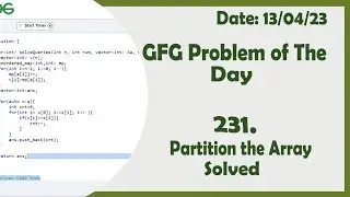 Partition the Array || C++ || GFG Daily Problem
