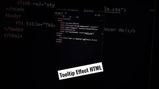 Add a Tooltip Effect in HTML 