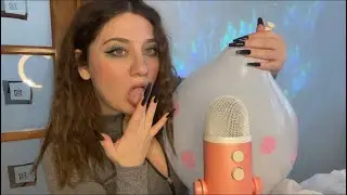 ASMR | Blowing Balloons and Slowly Deflating Them  + Accidental Blow to Pop | Mega squeaks ❤️