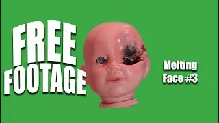 Copyrightfree Green Screen Stock footage - Melting doll face #3