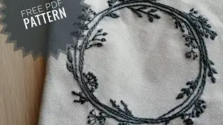 Embroidery pattern "Winter herbs" // stem stitch embroidery