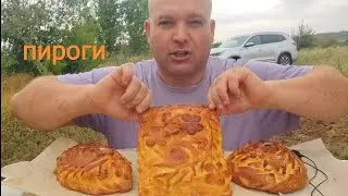 МУКБАНГ пироги: с горбушей и сыром, кроликом и грибами, курник/ОБЖОР/еда на камеру