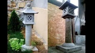 Making an asian Yunoki concrete lantern