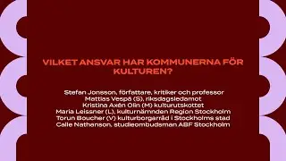 SocForum 2023: Debatt - Vilket ansvar har kommunerna för kulturen?