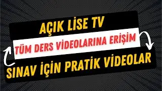 Açık Lise TV Üyelik Sistemi ile Tüm Derslerin Videolarına Erişim