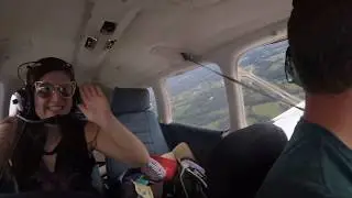 First small airplane flight Landing