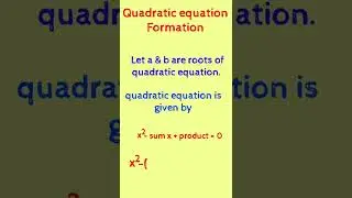 How to find quadratic equation from roots